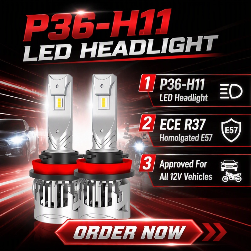 Luxfighter bringt ECE R37-zertifizierte P36 H11 LED-Scheinwerferlampe auf den Markt